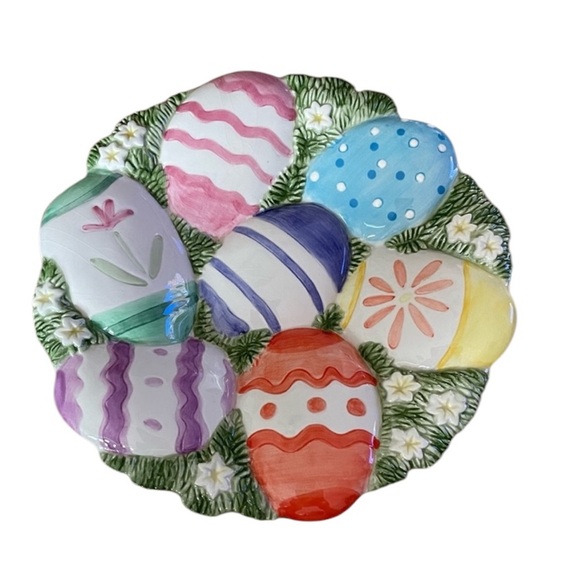 Fitz & Floyd Essentials Easter Egg Canape Collector Plate Easter Colors 7.5” - Picture 3 of 5